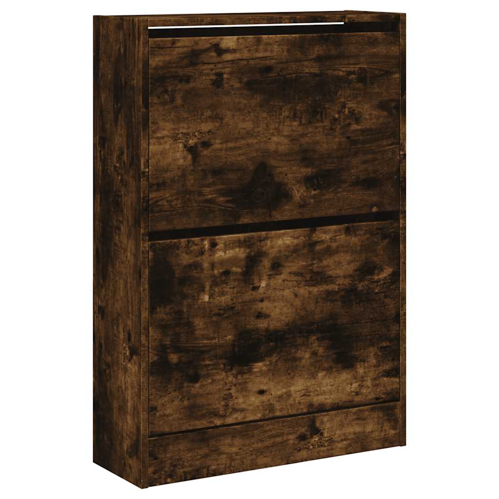 Armoire à chaussures chêne fumé 60x21x87,5 cm bois d'ingénierie - XIOS
