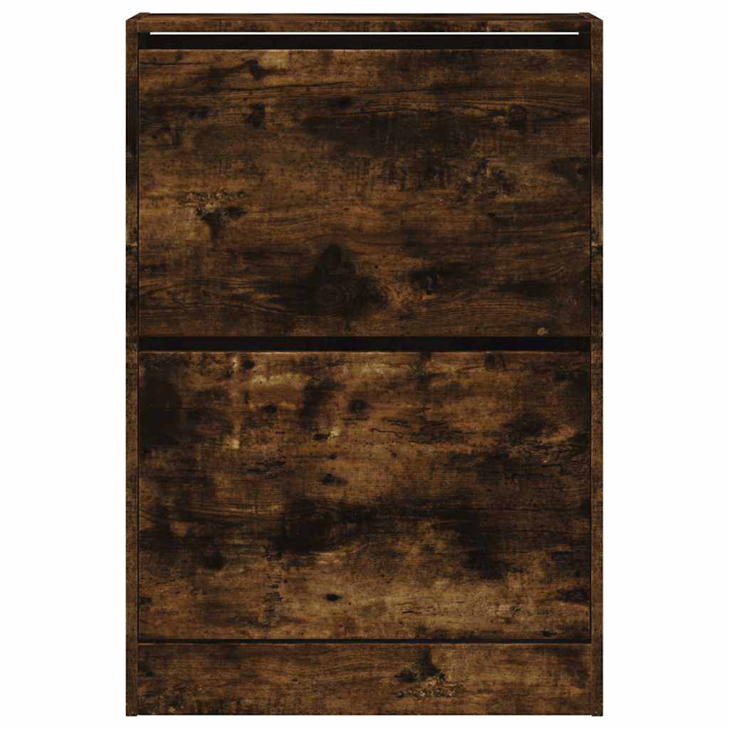 Armoire à chaussures chêne fumé 60x21x87,5 cm bois d'ingénierie - XIOS