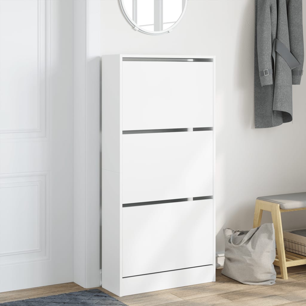 Armoire à chaussures blanc 60x21x125,5 cm bois d'ingénierie - XIOS