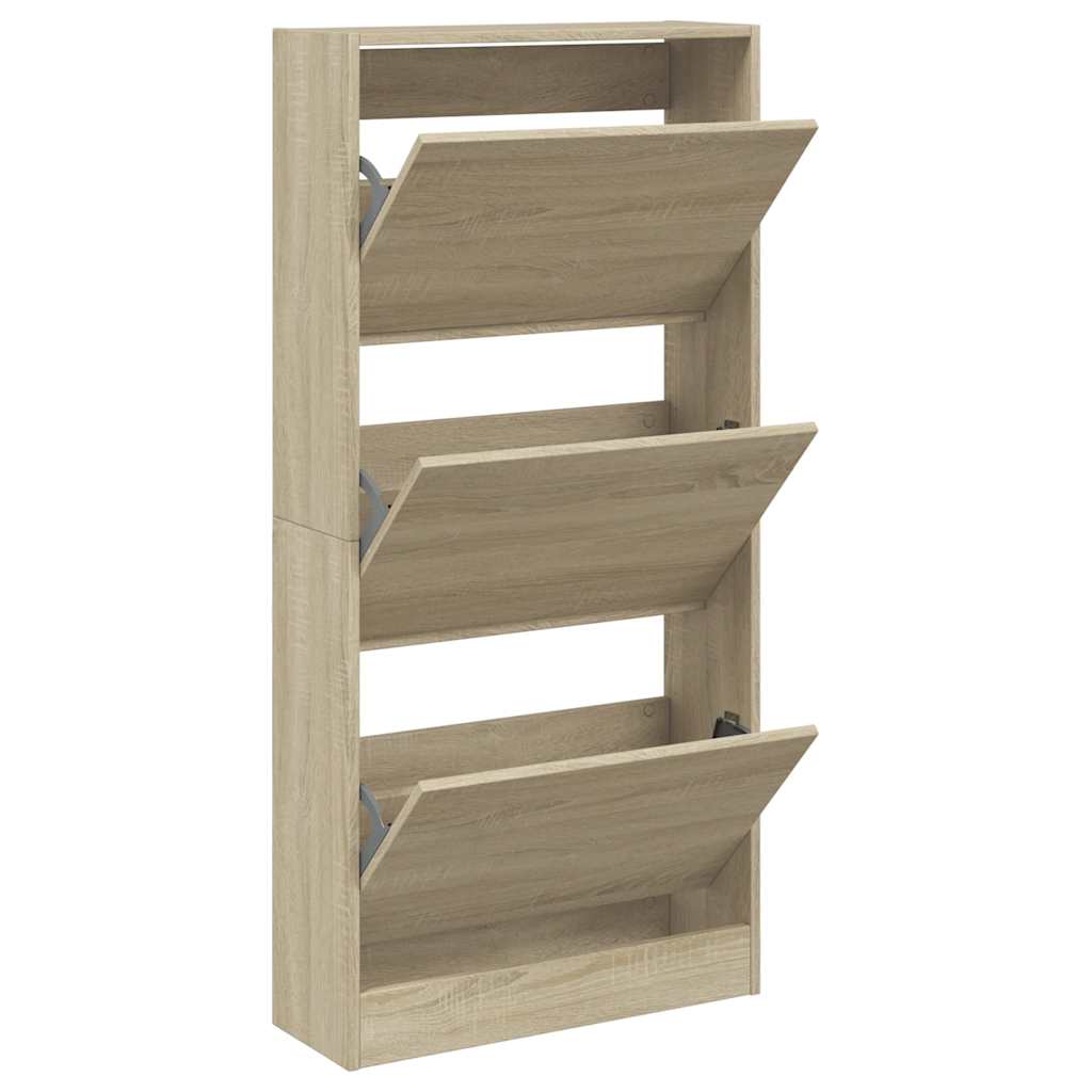 Armoire à chaussures chêne sonoma 60x21x125,5cm bois ingénierie - XIOS