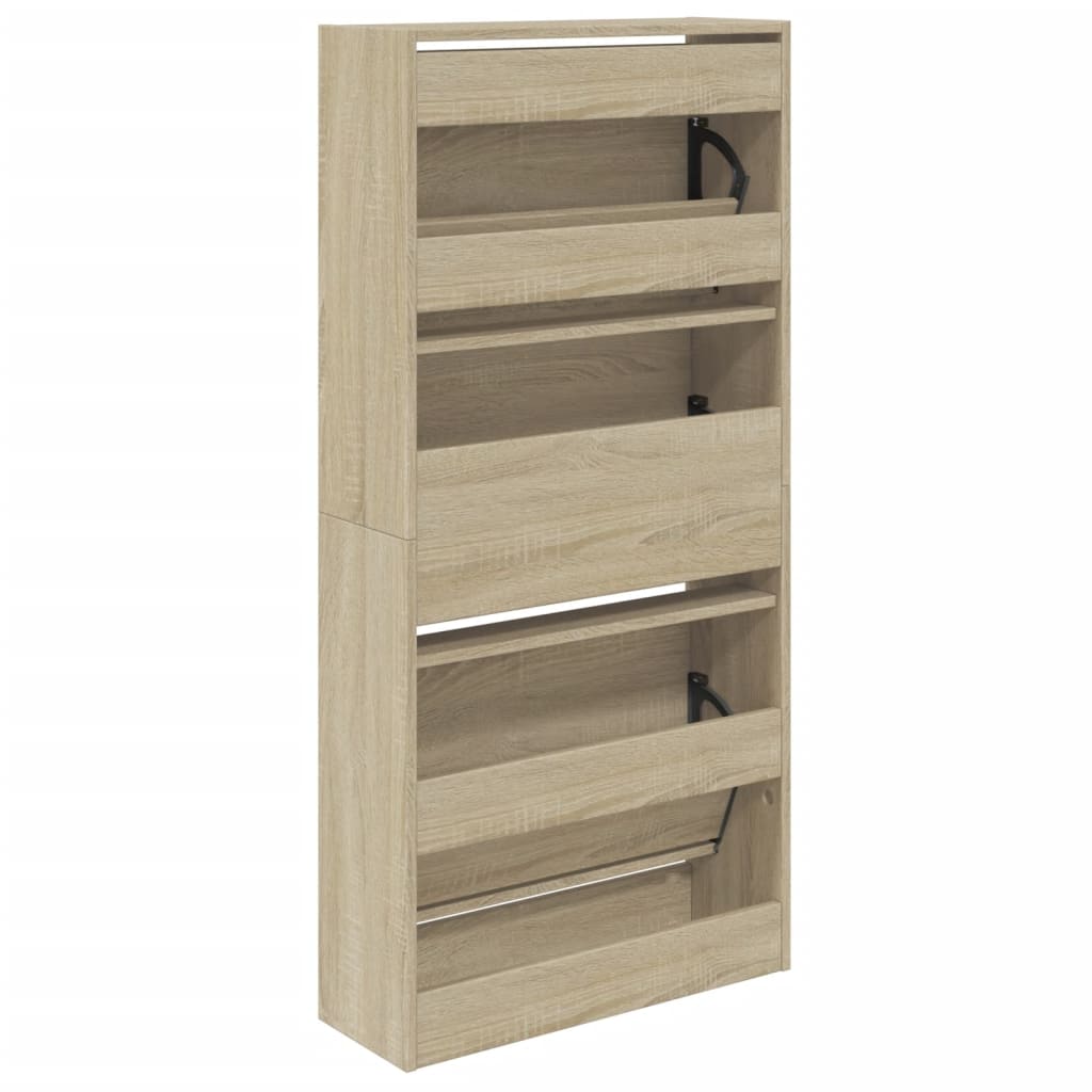 Armoire à chaussures chêne sonoma 60x21x125,5cm bois ingénierie - XIOS