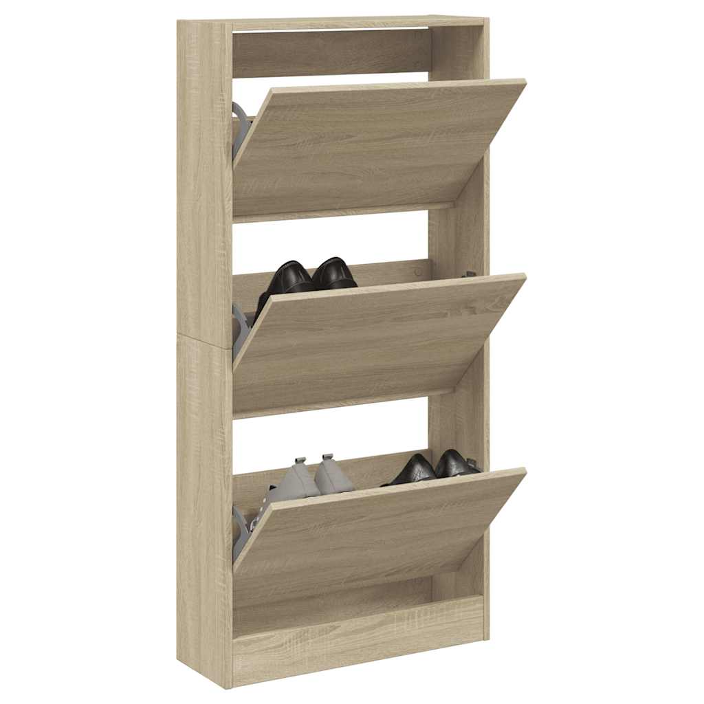 Armoire à chaussures chêne sonoma 60x21x125,5cm bois ingénierie - XIOS
