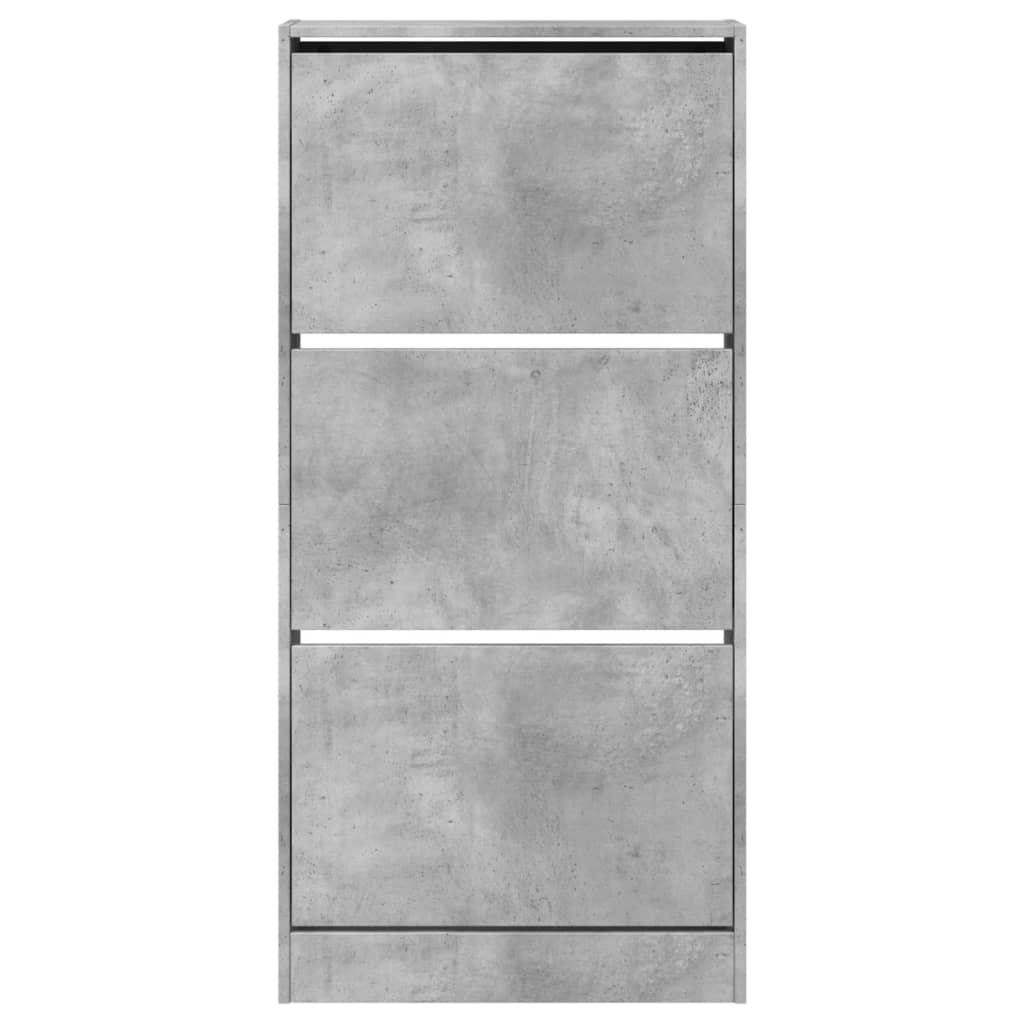Armoire à chaussures gris béton 60x21x125,5cm bois d'ingénierie - XIOS