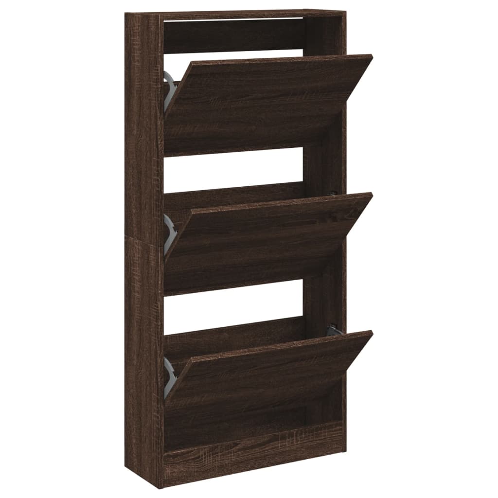 Armoire à chaussures chêne marron 60x21x125,5cm bois ingénierie XIOS