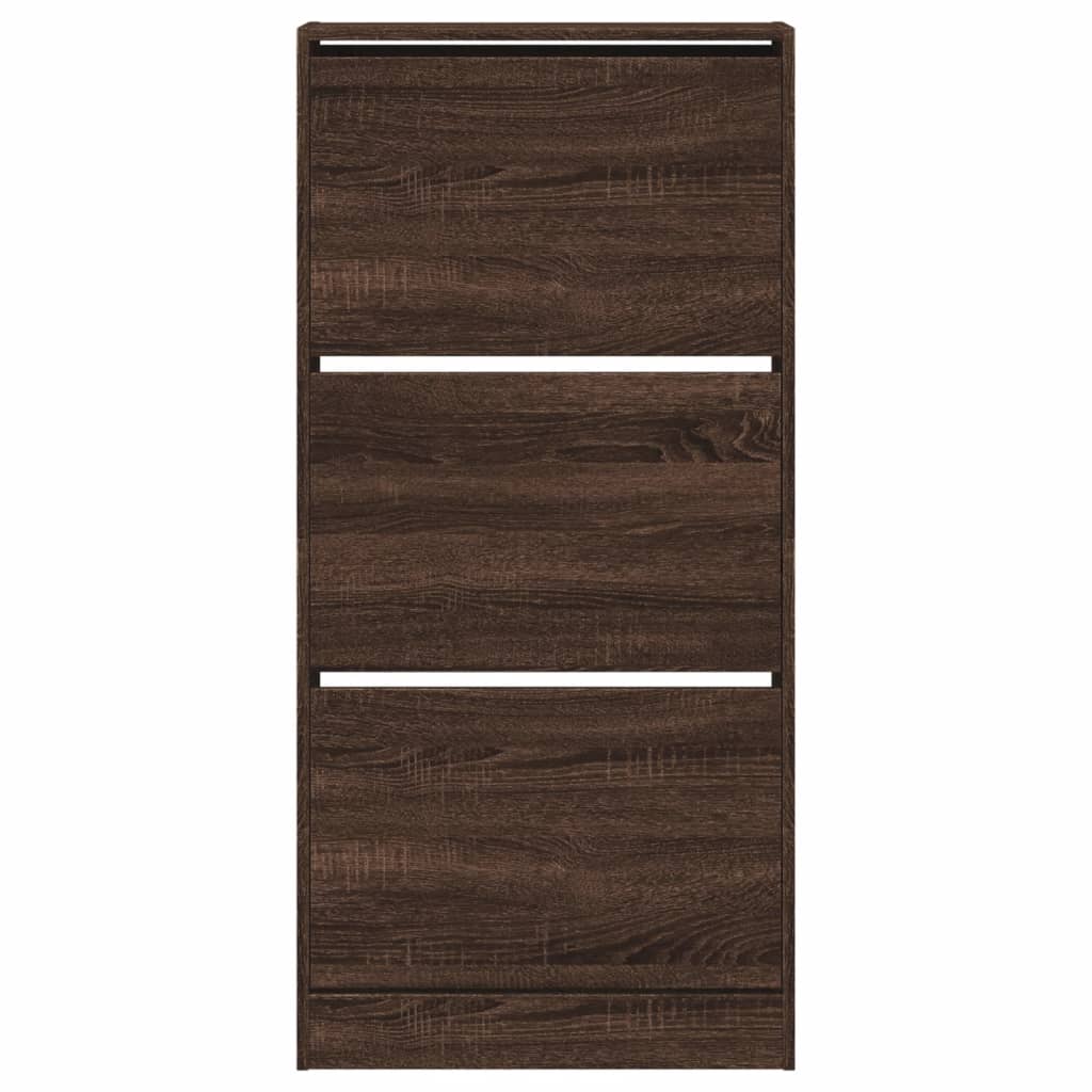 Armoire à chaussures chêne marron 60x21x125,5cm bois ingénierie - XIOS