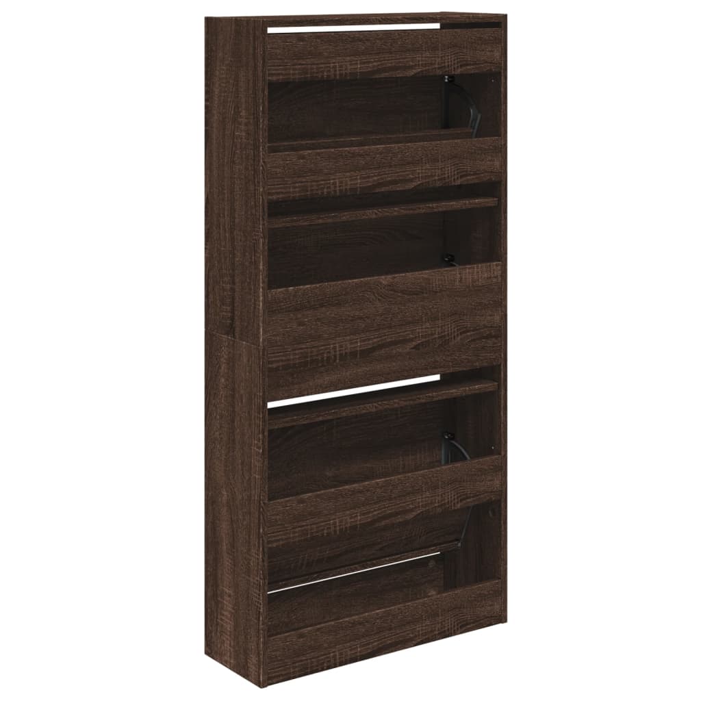 Armoire à chaussures chêne marron 60x21x125,5cm bois ingénierie - XIOS