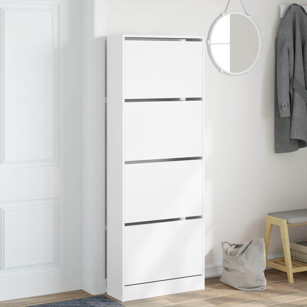 Armoire à chaussures blanc 60x21x163,5 cm bois d'ingénierie - XIOS