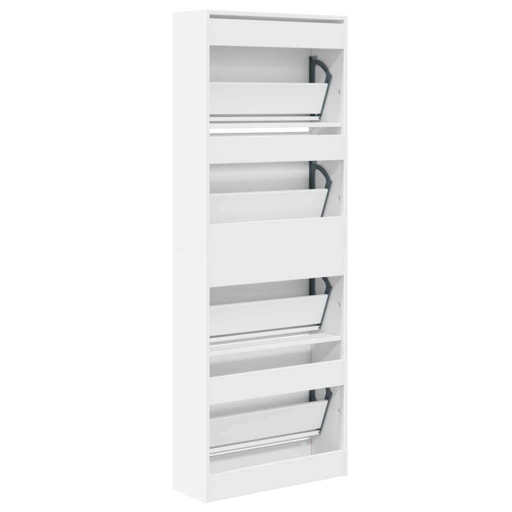 Armoire à chaussures blanc 60x21x163,5 cm bois d'ingénierie - XIOS