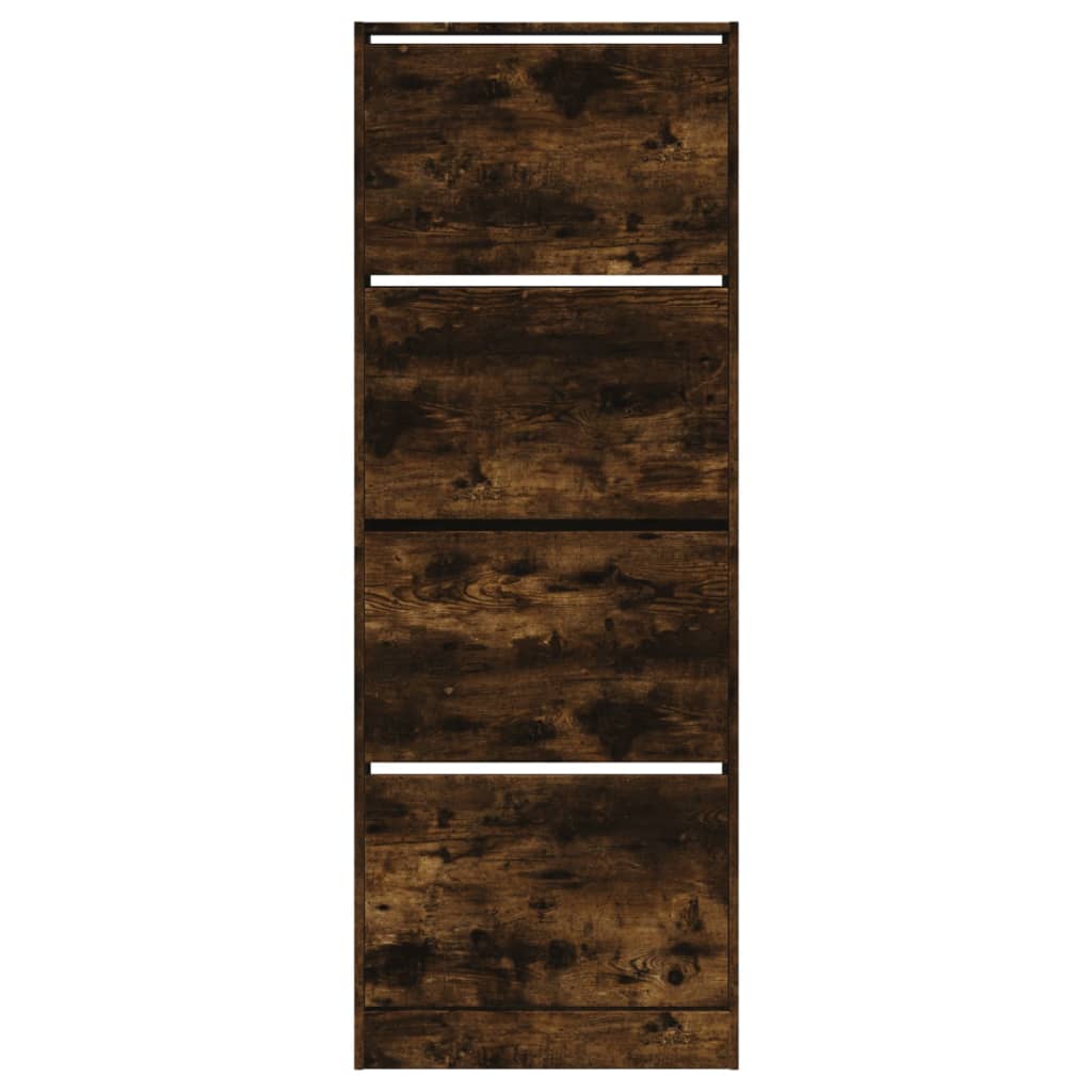 Armoire à chaussures chêne fumé 60x21x163,5 cm bois ingénierie - XIOS