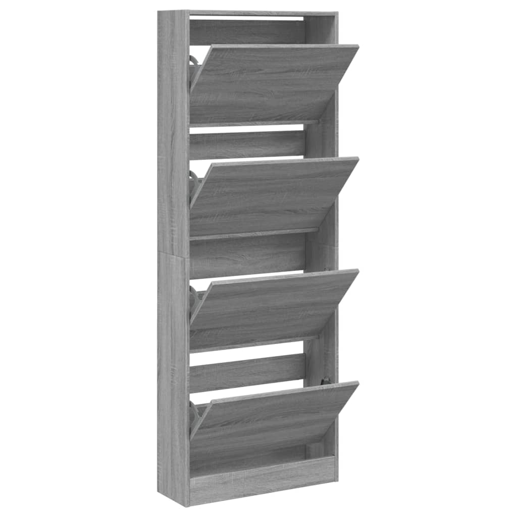 Armoire à chaussures sonoma gris 60x21x163,5 cm bois ingénierie - XIOS