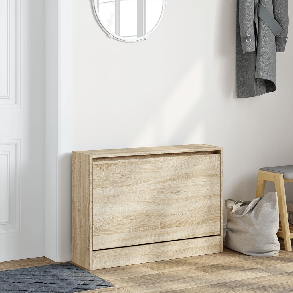 Armoire à chaussures chêne sonoma 80x21x57 cm bois d'ingénierie - XIOS