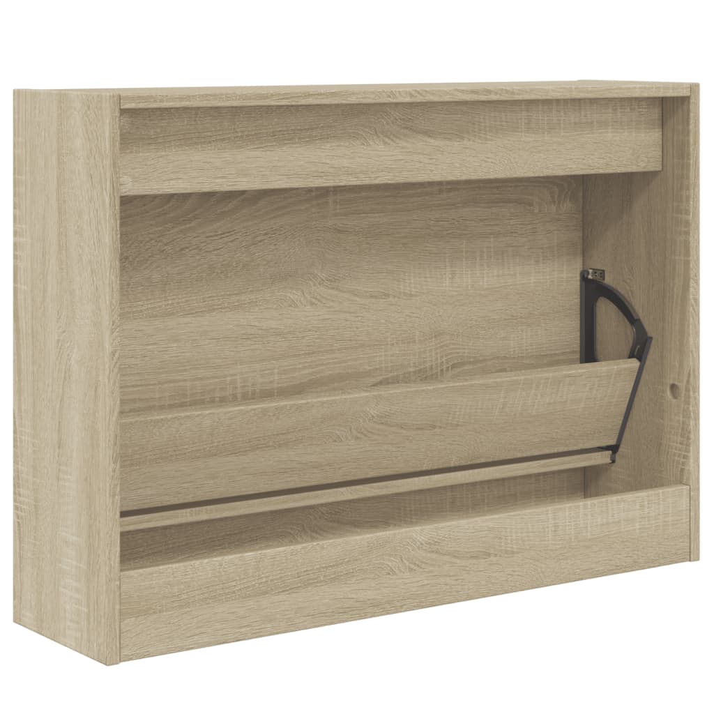 Armoire à chaussures chêne sonoma 80x21x57 cm bois d'ingénierie - XIOS