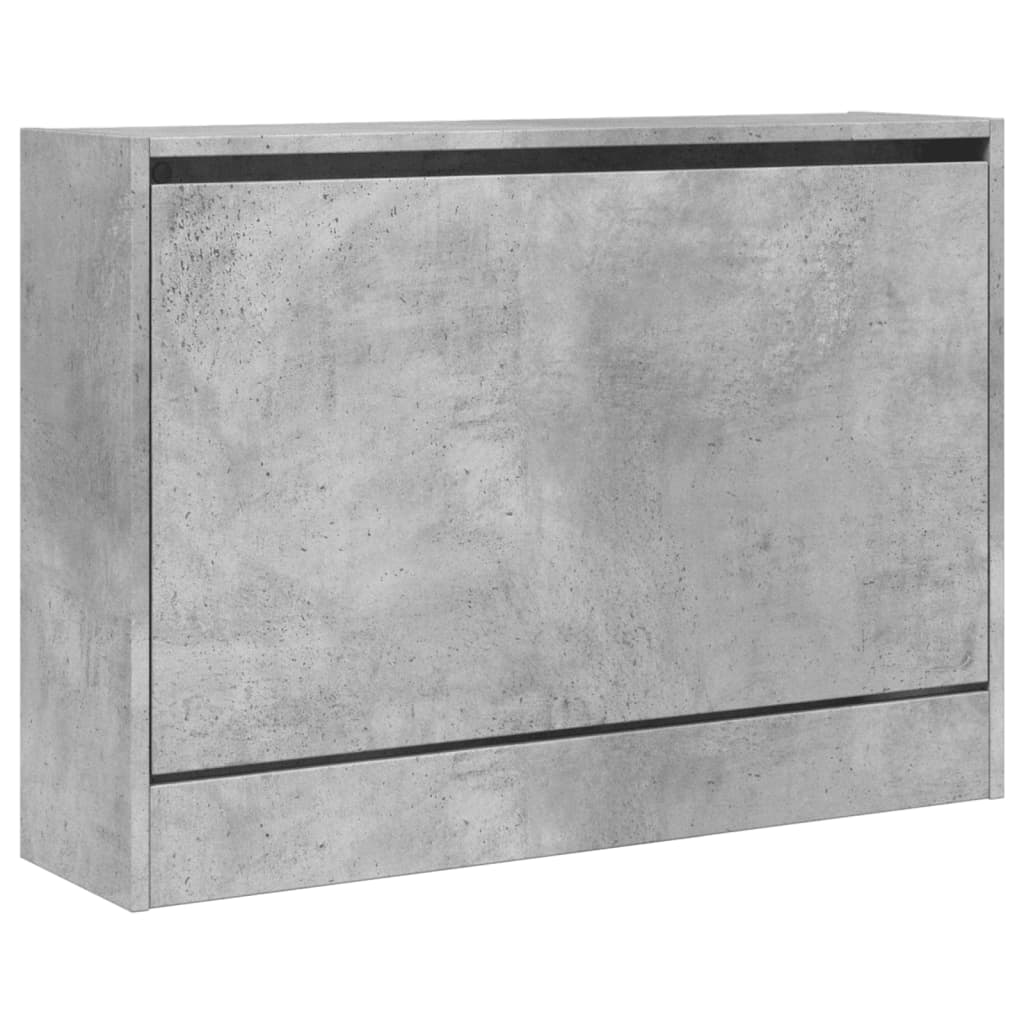 Armoire à chaussures gris béton 80x21x57 cm bois d'ingénierie - XIOS