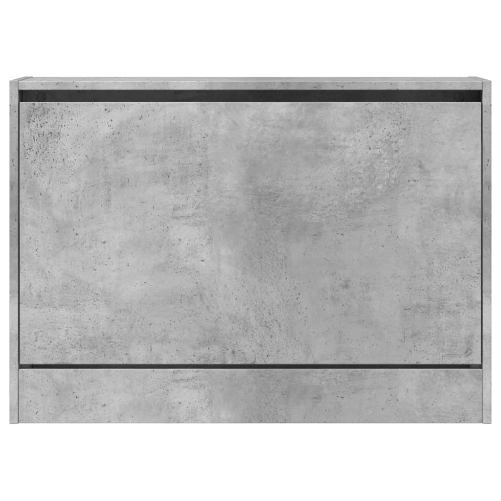 Armoire à chaussures gris béton 80x21x57 cm bois d'ingénierie - XIOS
