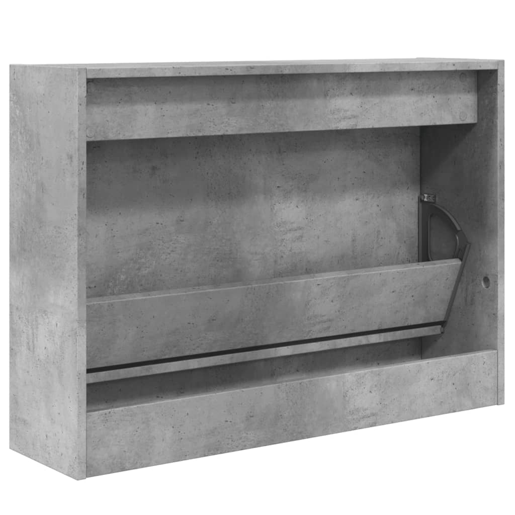 Armoire à chaussures gris béton 80x21x57 cm bois d'ingénierie - XIOS