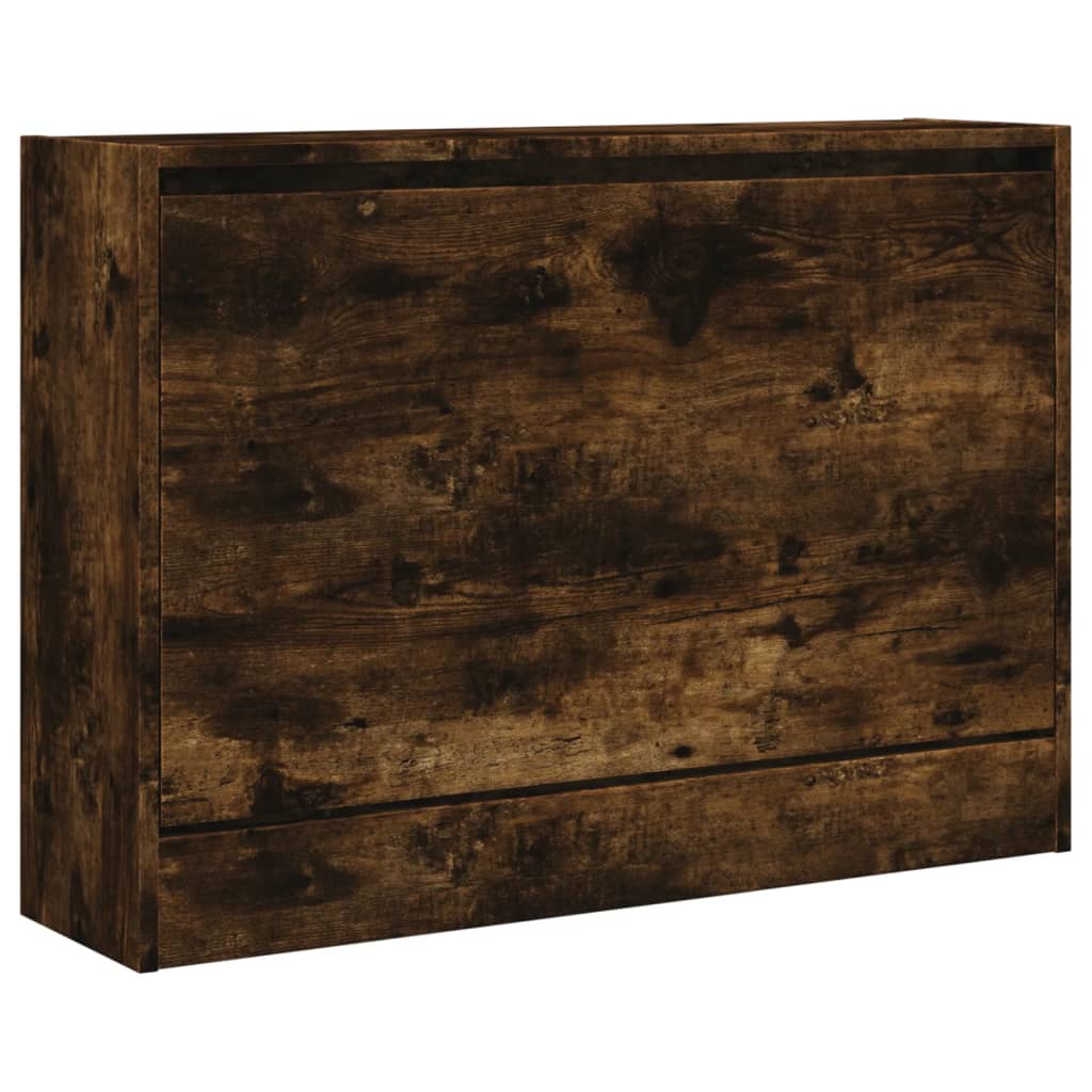 Armoire à chaussures chêne fumé 80x21x57 cm bois ingénierie - XIOS