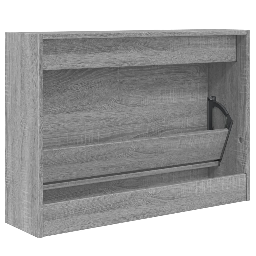 Armoire à chaussures sonoma gris 80x21x57 cm bois d'ingénierie - XIOS