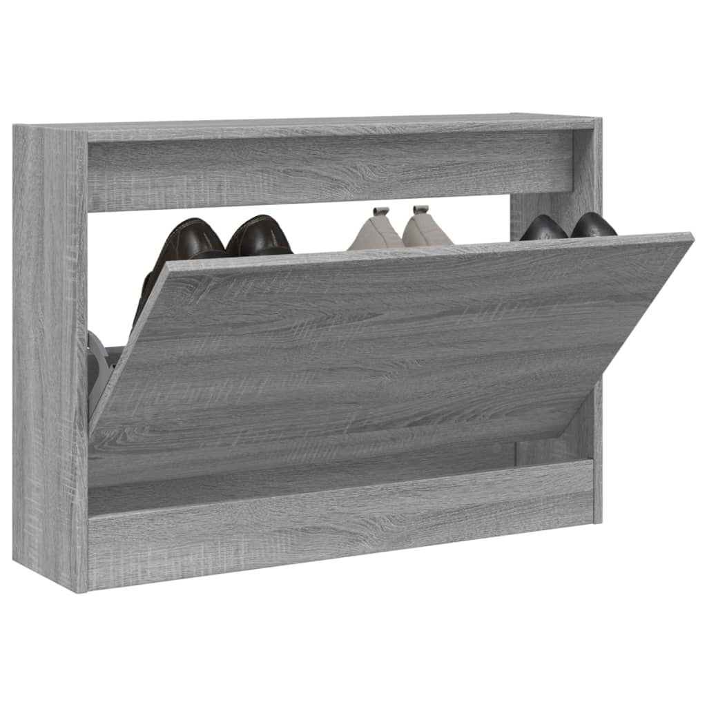 Armoire à chaussures sonoma gris 80x21x57 cm bois d'ingénierie - XIOS