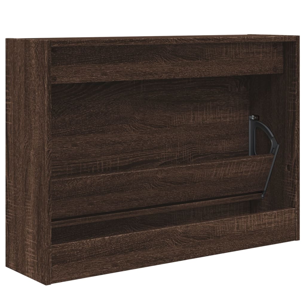 Armoire à chaussures chêne marron 80x21x57 cm Bois d'ingénierie - XIOS
