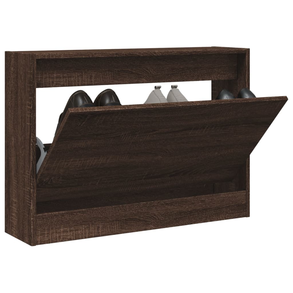 Armoire à chaussures chêne marron 80x21x57 cm Bois d'ingénierie - XIOS