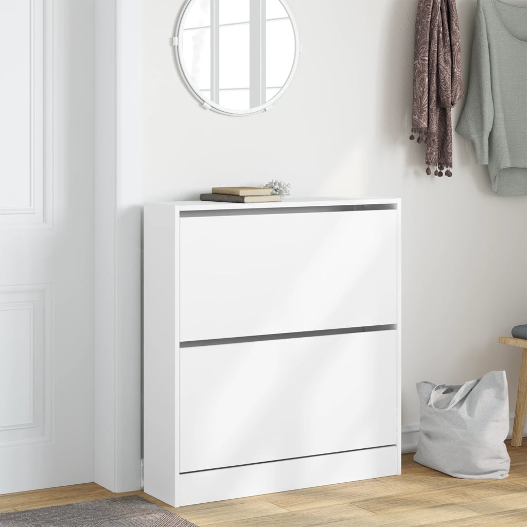 Armoire à chaussures blanc 80x21x87,5 cm bois d'ingénierie - XIOS