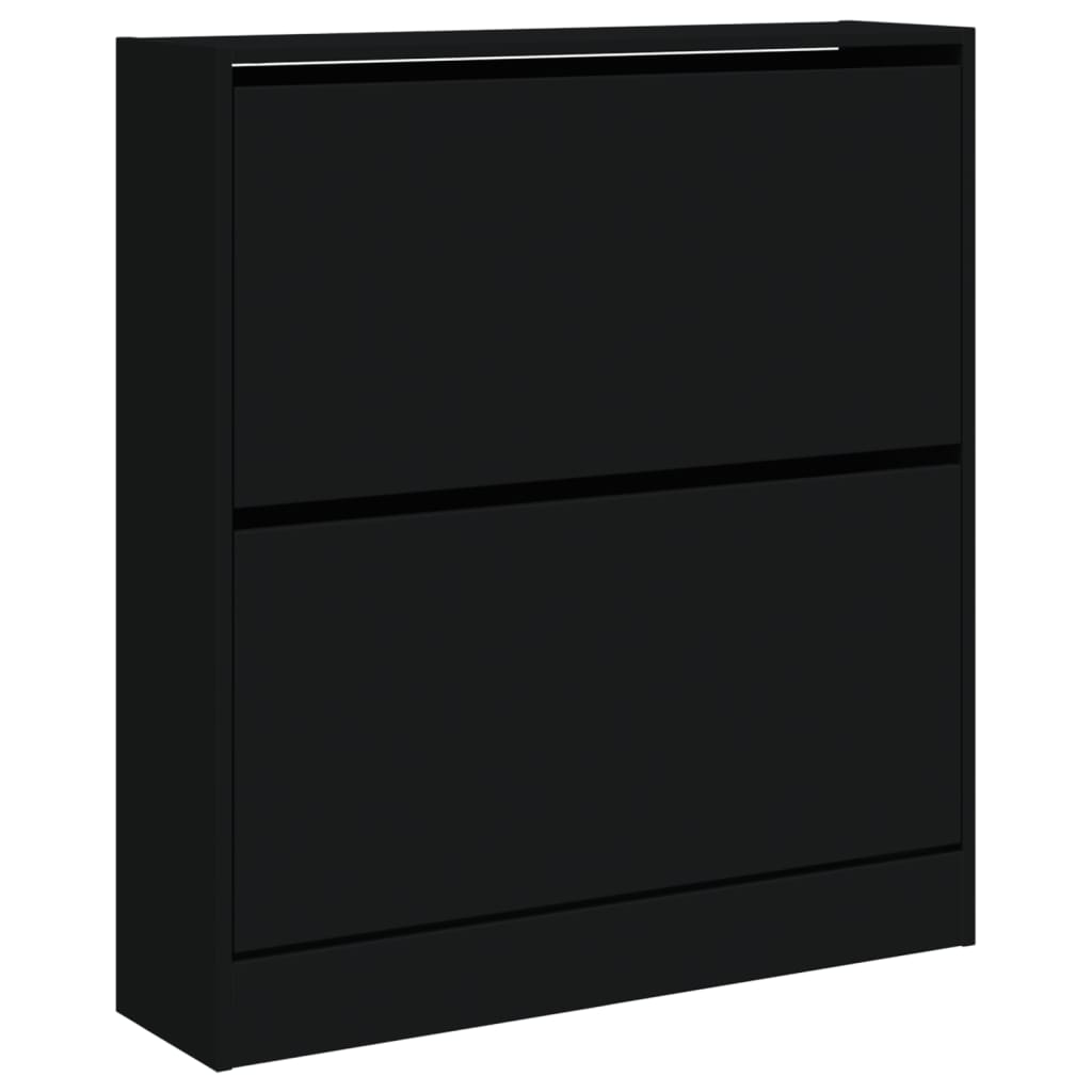 Armoire à chaussures noir 80x21x87,5 cm bois d'ingénierie - XIOS