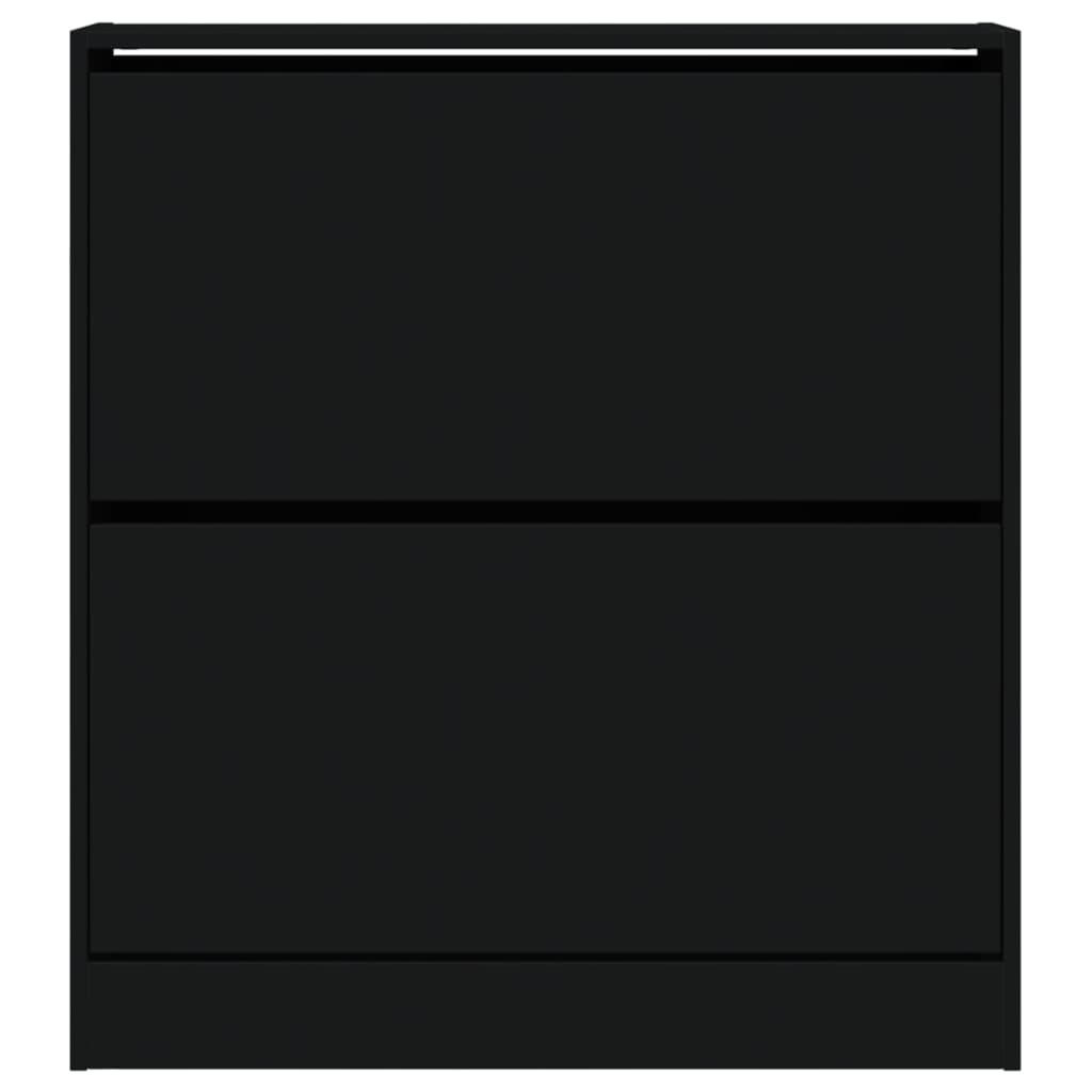 Armoire à chaussures noir 80x21x87,5 cm bois d'ingénierie - XIOS