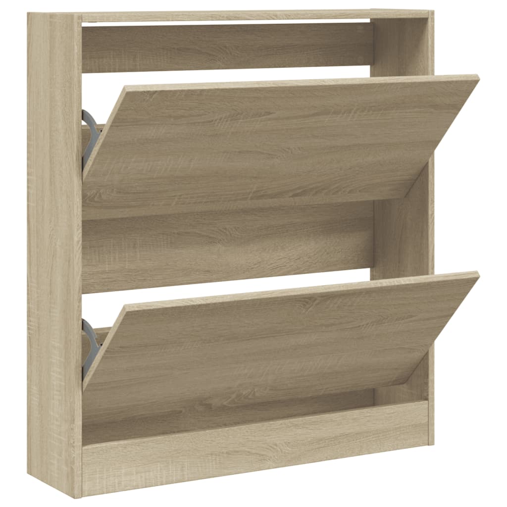Armoire à chaussures chêne sonoma 80x21x87,5 cm bois ingénierie - XIOS