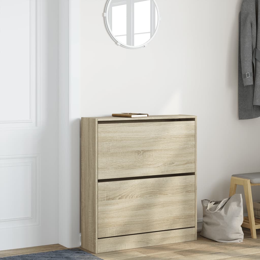 Armoire à chaussures chêne sonoma 80x21x87,5 cm bois ingénierie - XIOS