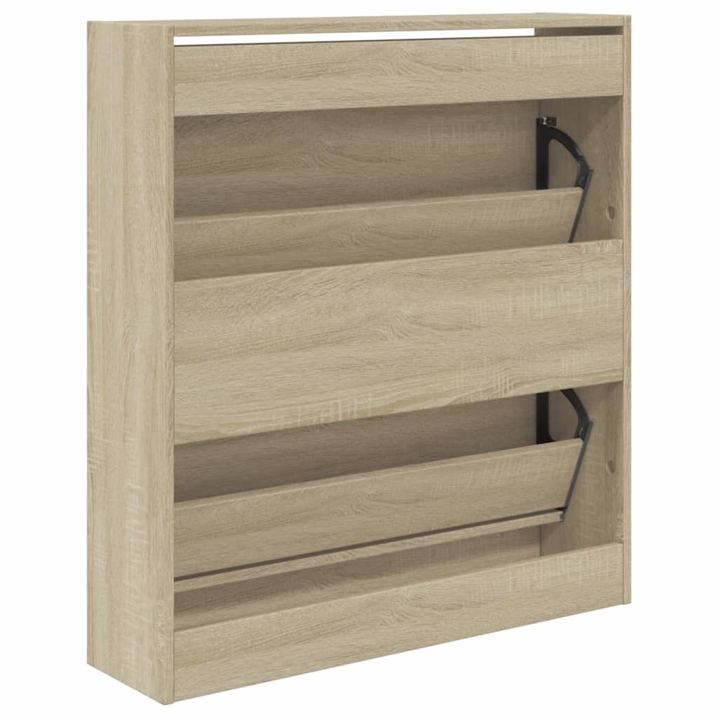 Armoire à chaussures chêne sonoma 80x21x87,5 cm bois ingénierie - XIOS