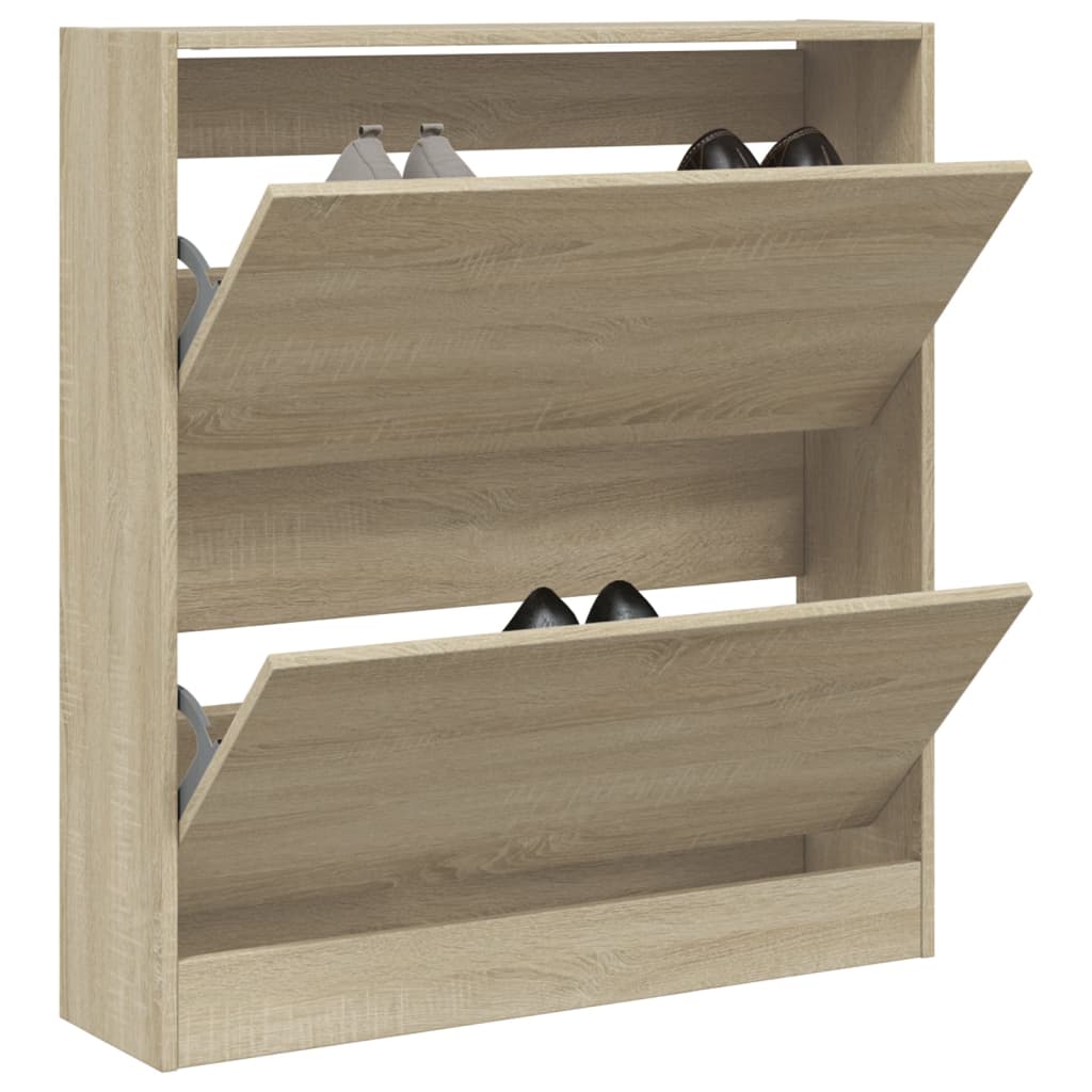 Armoire à chaussures chêne sonoma 80x21x87,5 cm bois ingénierie - XIOS