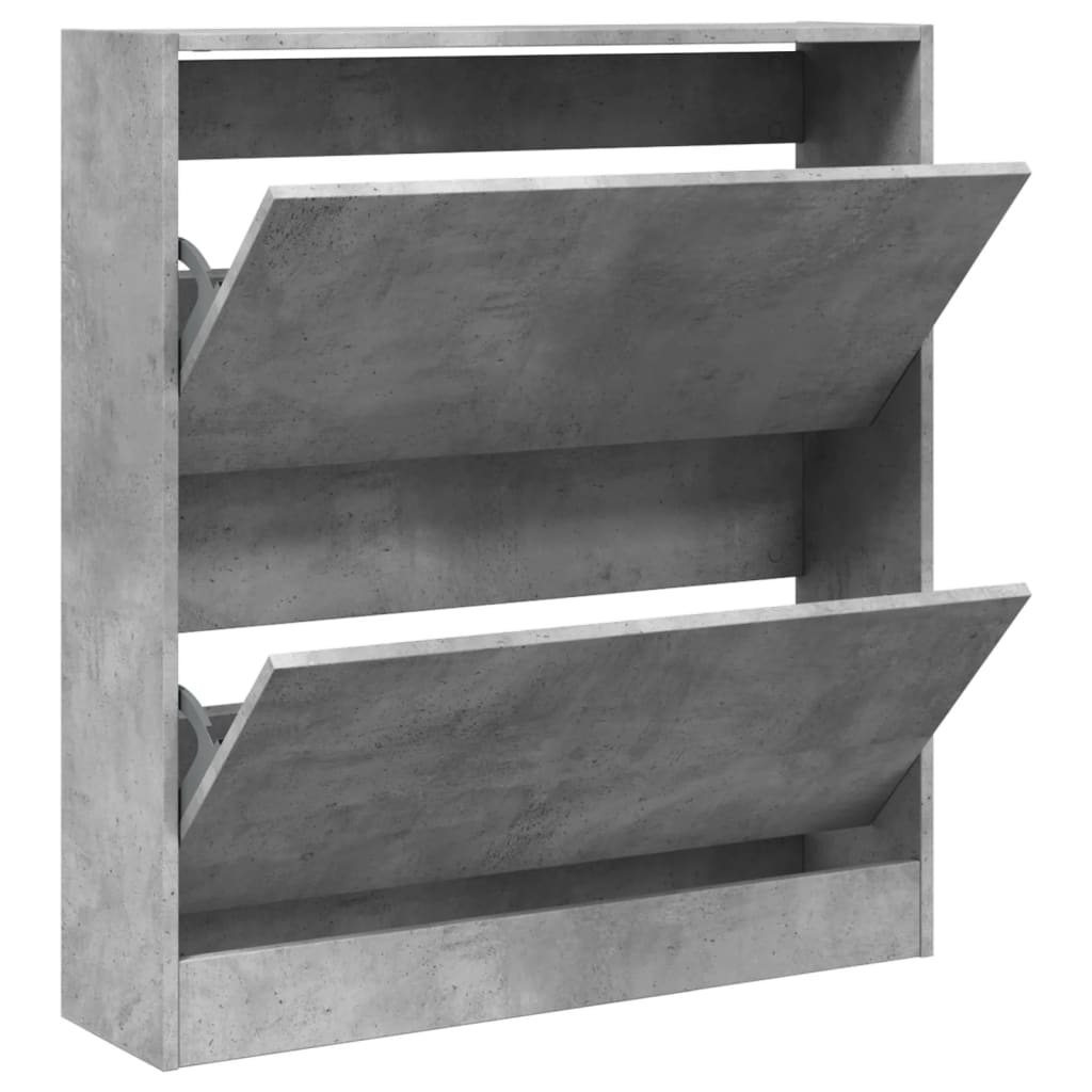 Armoire à chaussures gris béton 80x21x87,5 cm bois d'ingénierie - XIOS