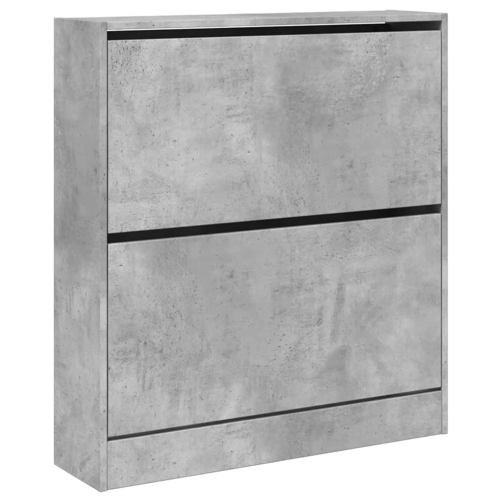 Armoire à chaussures gris béton 80x21x87,5 cm bois d'ingénierie - XIOS