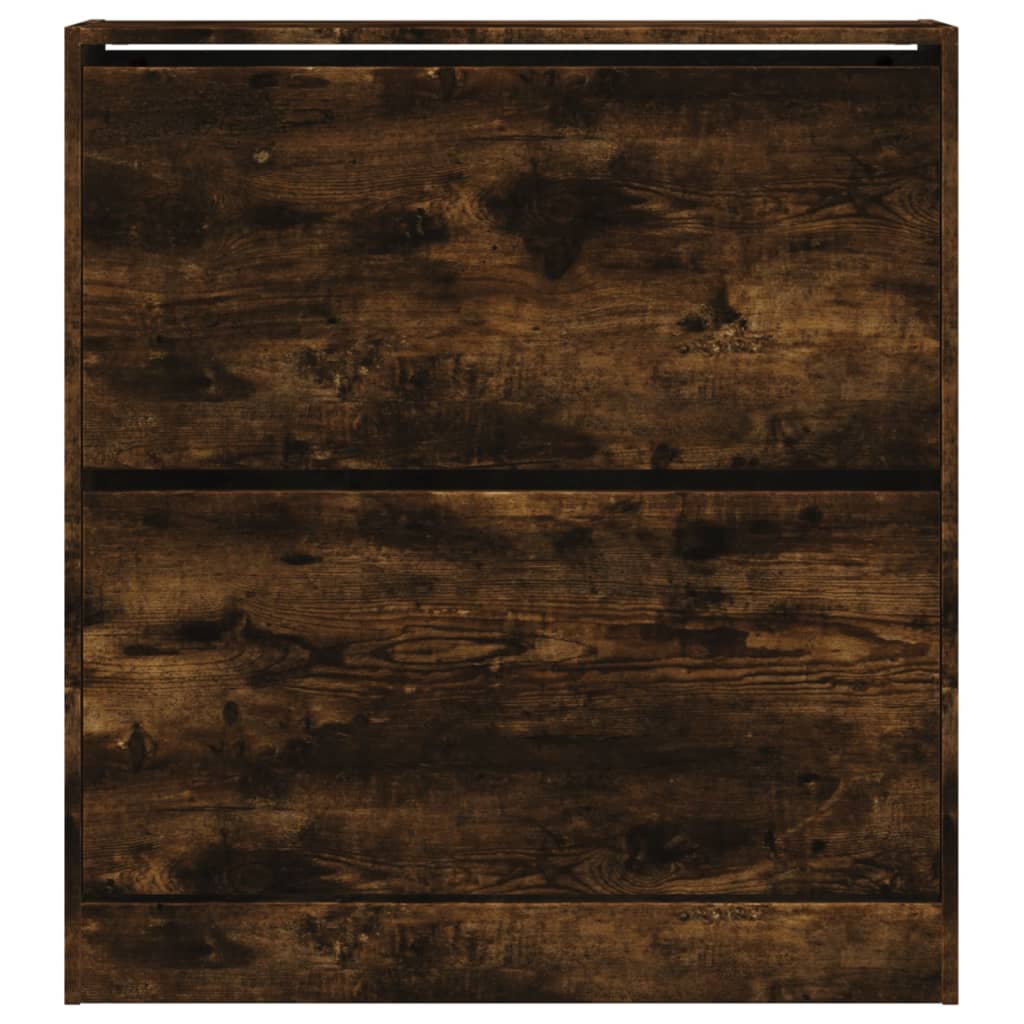 Armoire à chaussures chêne fumé 80x21x87,5 cm bois ingénierie - XIOS