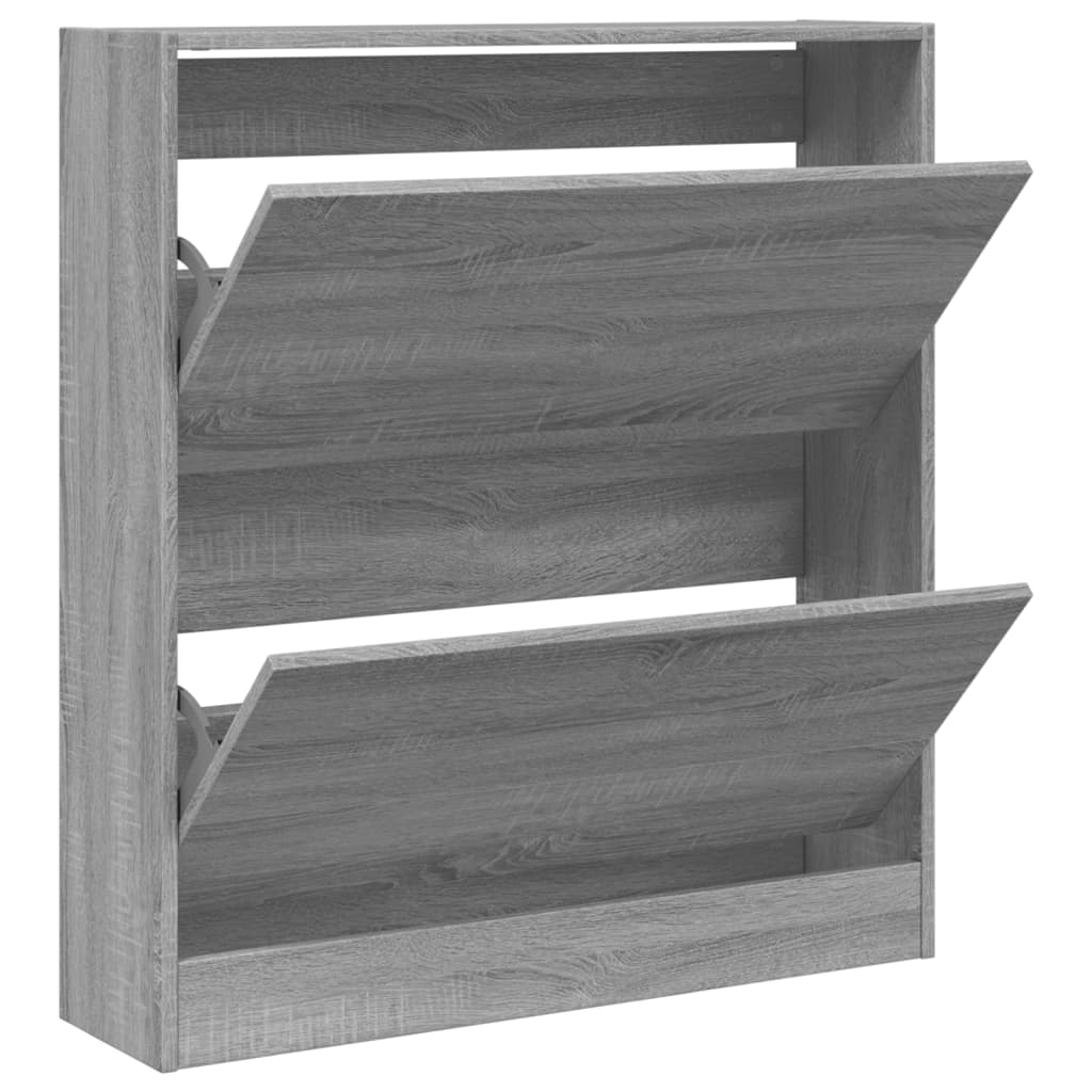 Armoire à chaussures sonoma gris 80x21x87,5cm bois d'ingénierie - XIOS