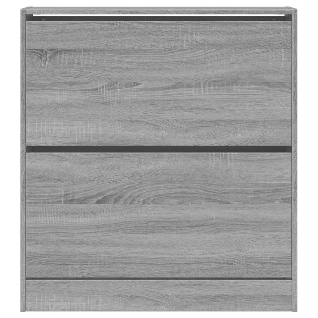 Armoire à chaussures sonoma gris 80x21x87,5cm bois d'ingénierie - XIOS