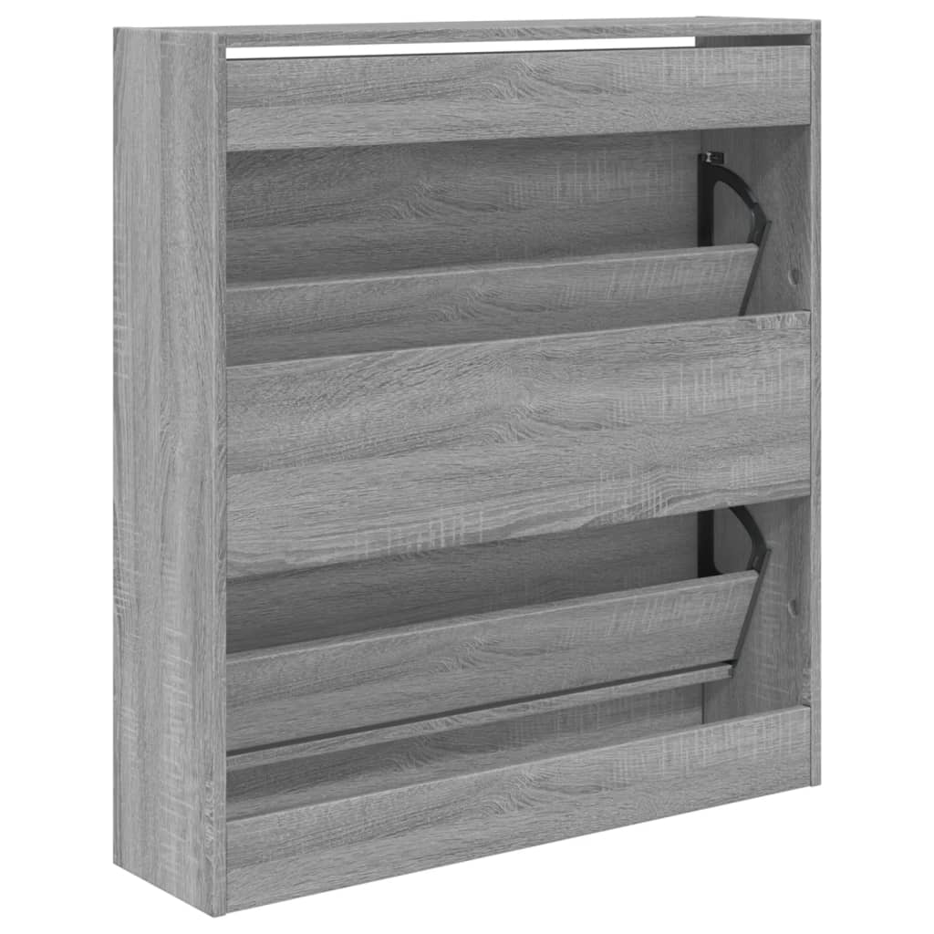 Armoire à chaussures sonoma gris 80x21x87,5cm bois d'ingénierie - XIOS
