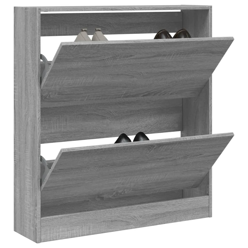 Armoire à chaussures sonoma gris 80x21x87,5cm bois d'ingénierie - XIOS