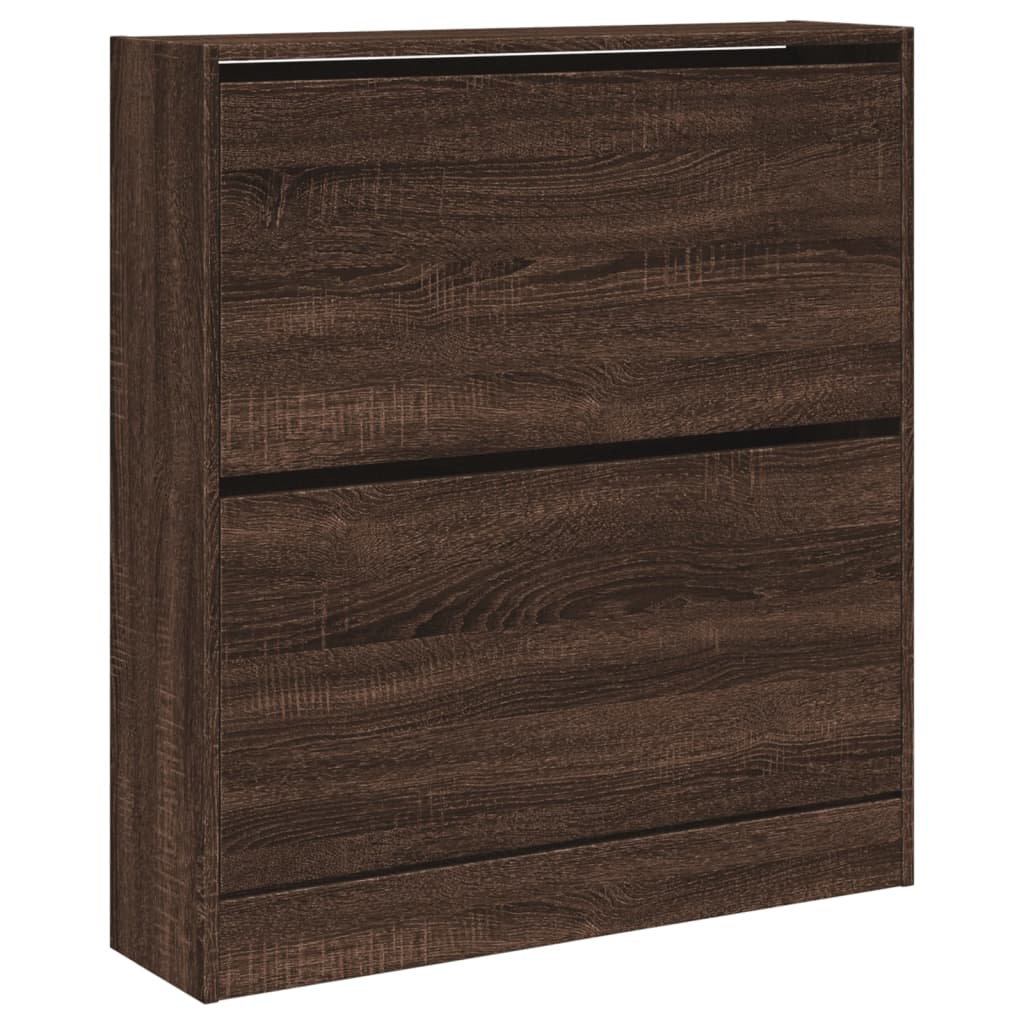 Armoire à chaussures chêne marron 80x21x87,5 cm bois ingénierie - XIOS