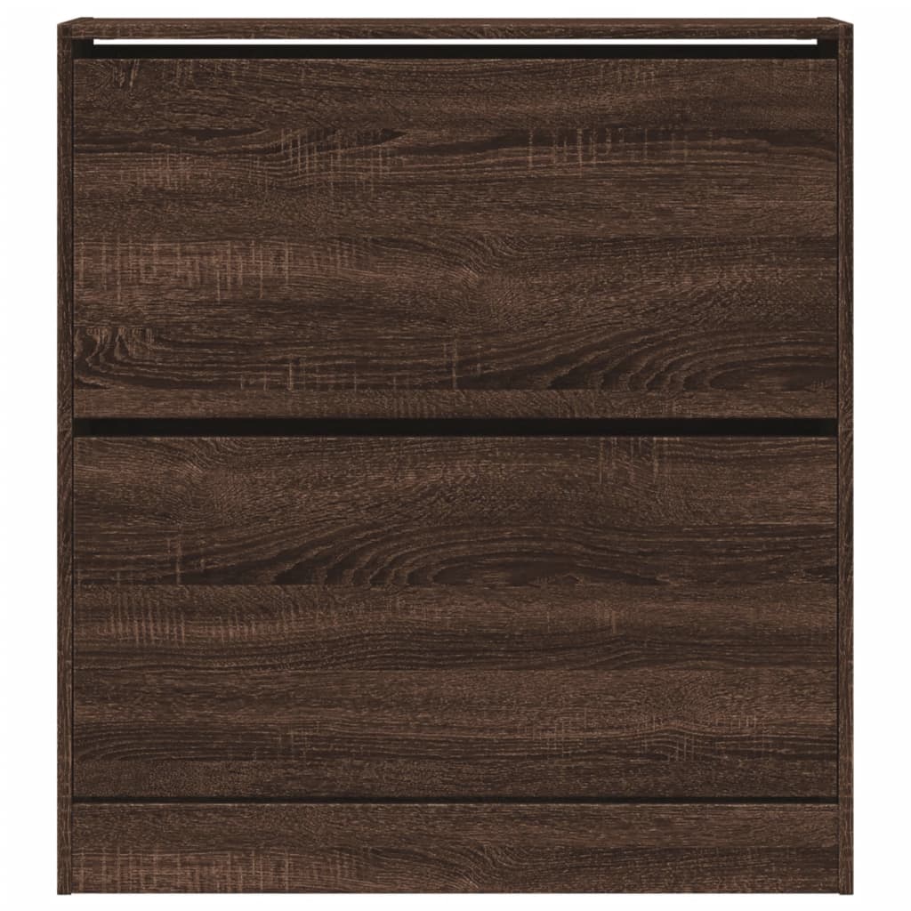 Armoire à chaussures chêne marron 80x21x87,5 cm bois ingénierie - XIOS