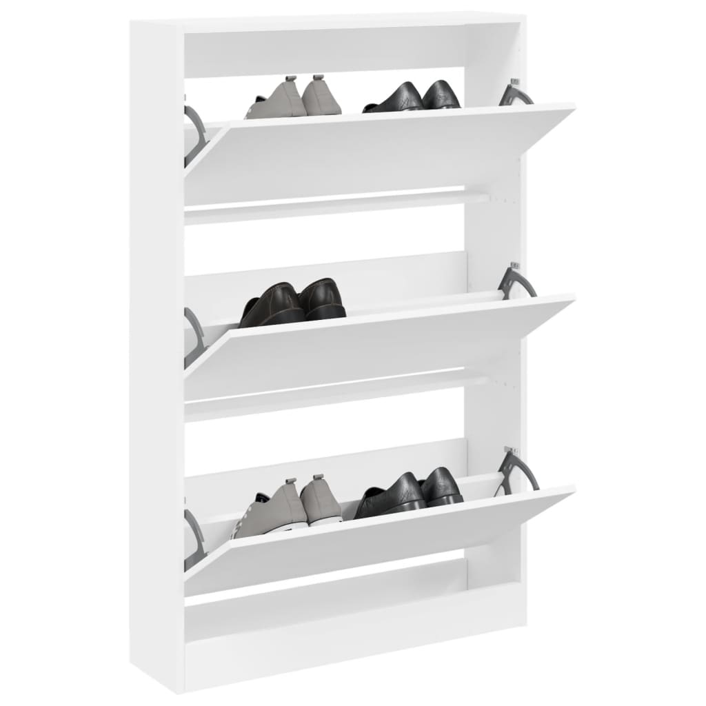Armoire à chaussures blanc 80x21x125,5 cm bois d'ingénierie - XIOS