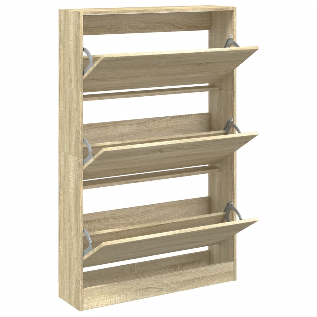 Armoire à chaussures chêne sonoma 80x21x125,5cm bois ingénierie - XIOS