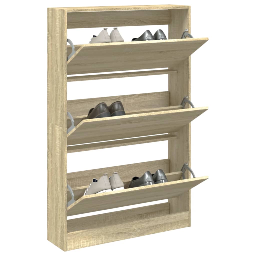 Armoire à chaussures chêne sonoma 80x21x125,5cm bois ingénierie - XIOS