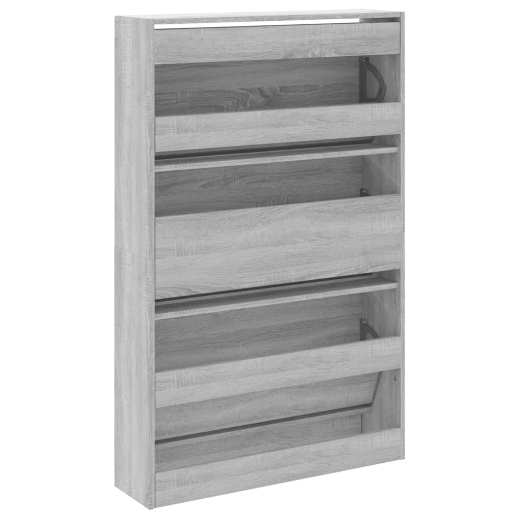 Meuble à chaussures sonoma gris 80x21x125,5cm bois d'ingénierie - XIOS