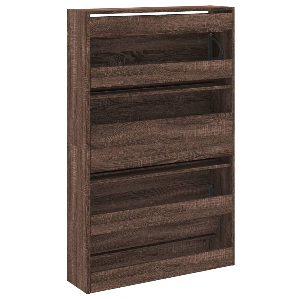 Armoire à chaussures chêne marron 80x21x125,5cm bois ingénierie - XIOS