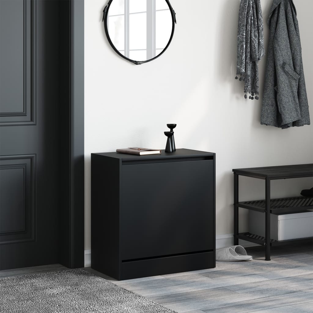 Armoire à chaussures noir 60x34x63,5 cm bois d'ingénierie - XIOS