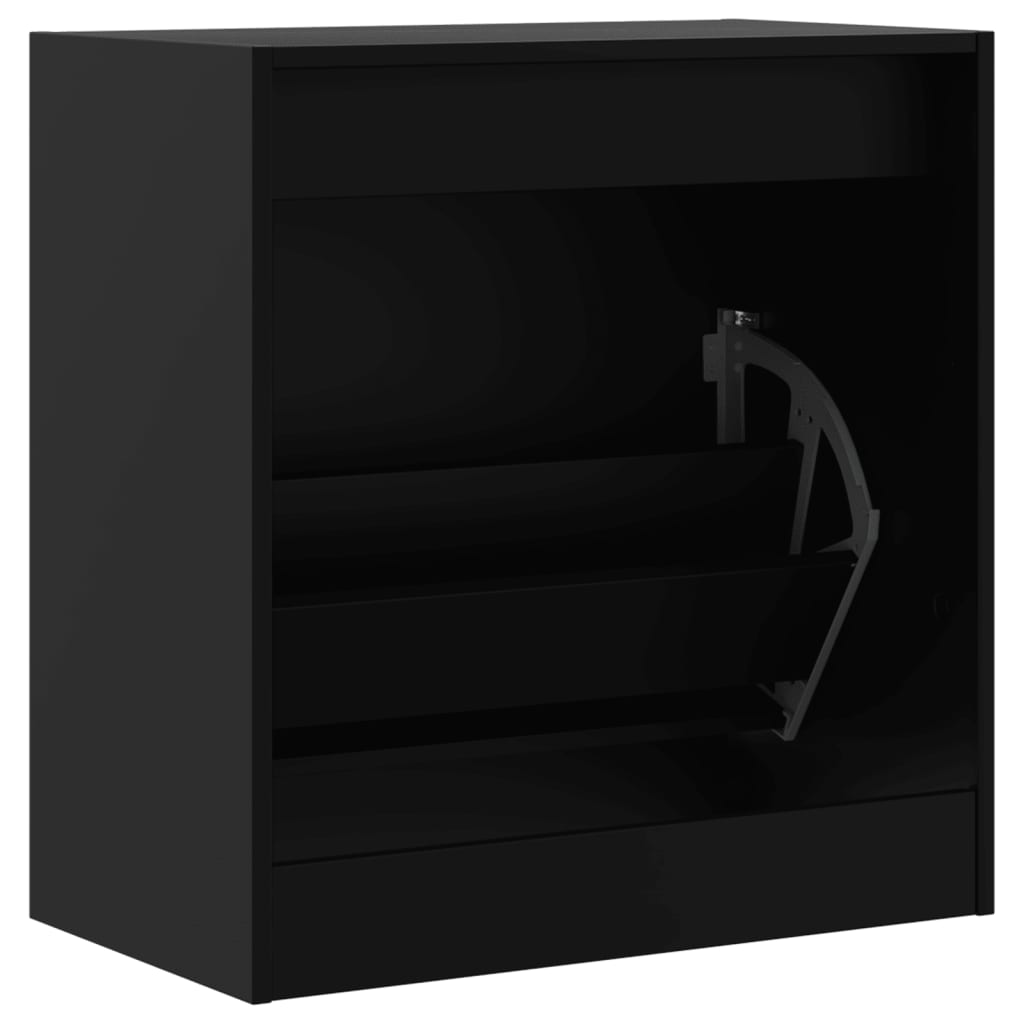 Armoire à chaussures noir 60x34x63,5 cm bois d'ingénierie - XIOS