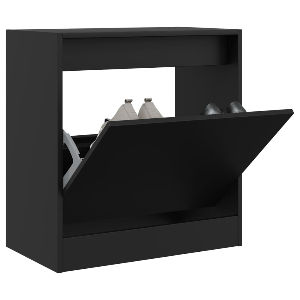 Armoire à chaussures noir 60x34x63,5 cm bois d'ingénierie - XIOS