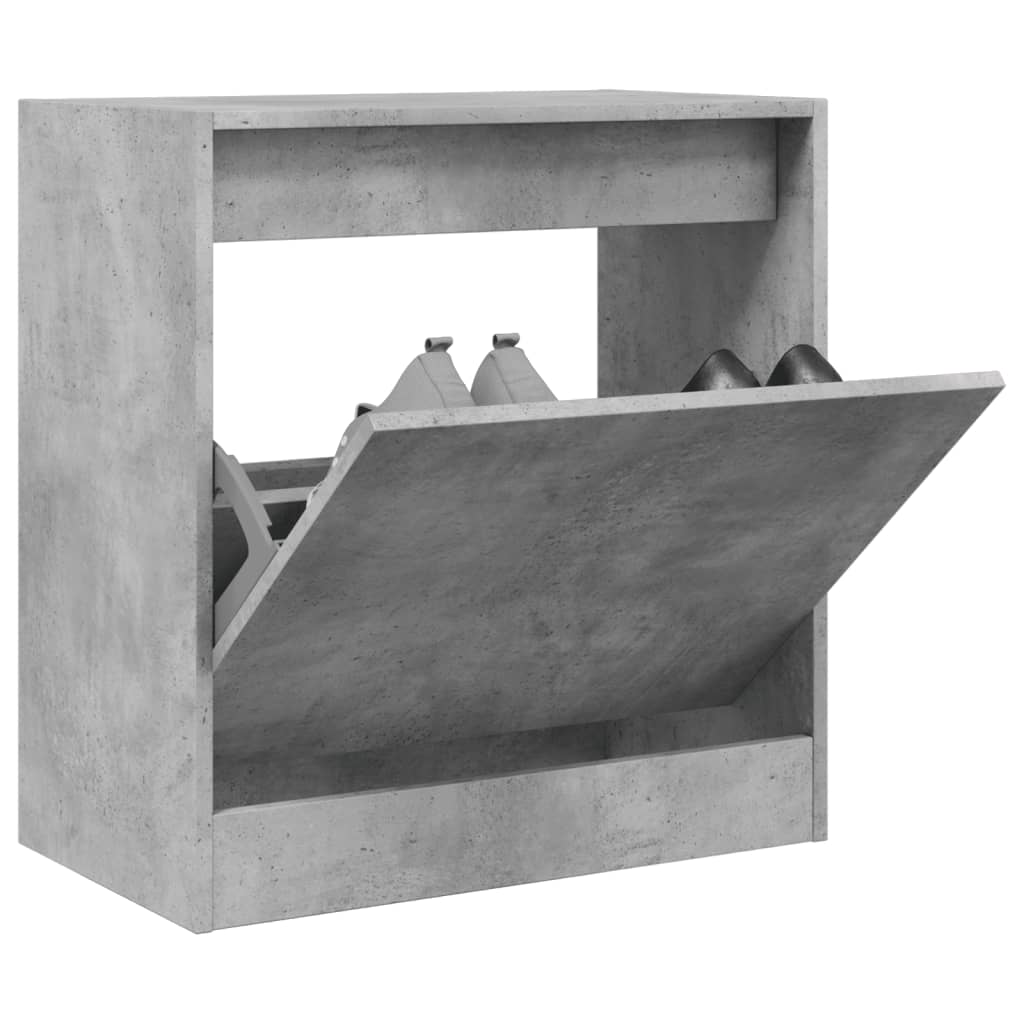 Armoire à chaussures gris béton 60x34x63,5 cm bois d'ingénierie - XIOS