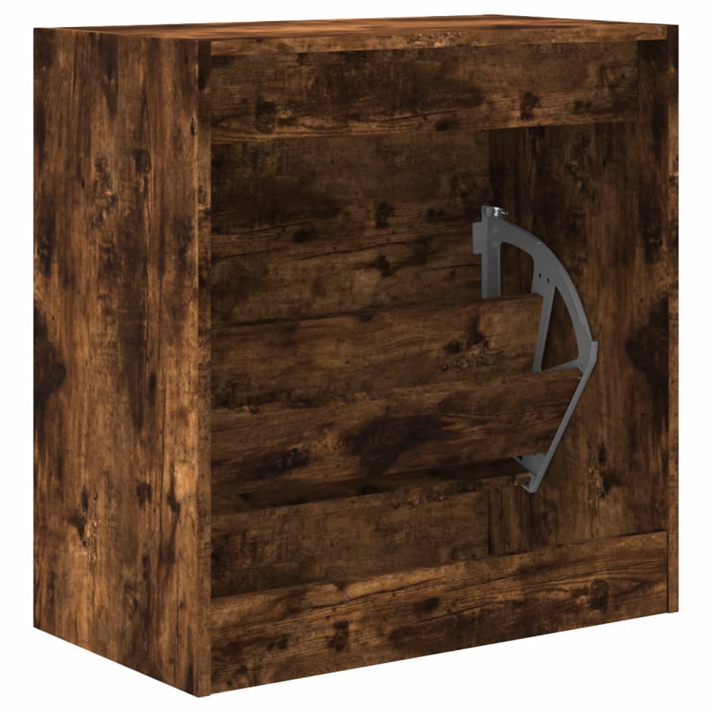 Armoire à chaussures chêne fumé 60x34x63,5 cm bois d'ingénierie - XIOS